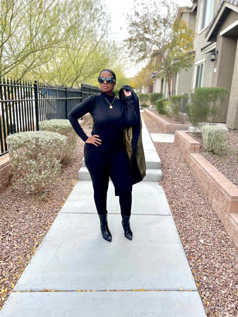 Black Fitted Two-Piece Set