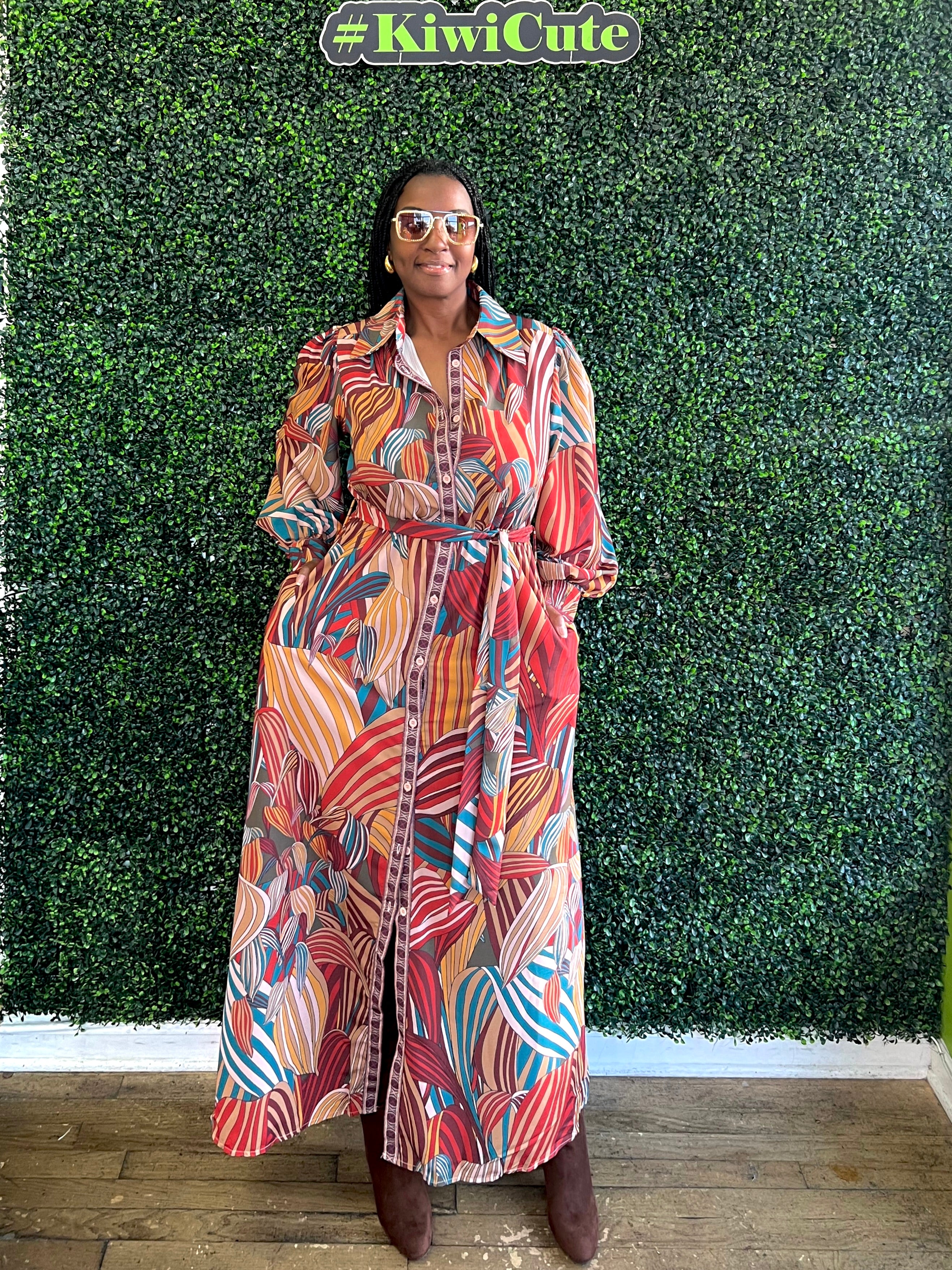 Abstract Multi-Color Dress