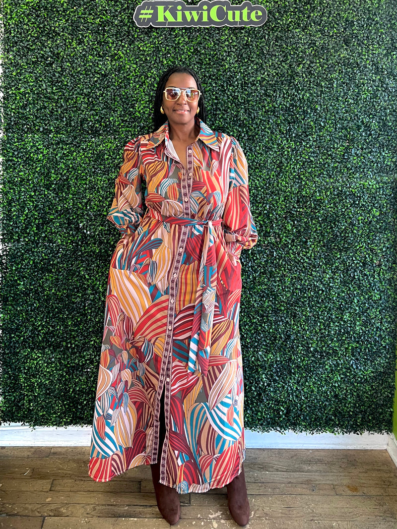 Abstract Multi-Color Dress