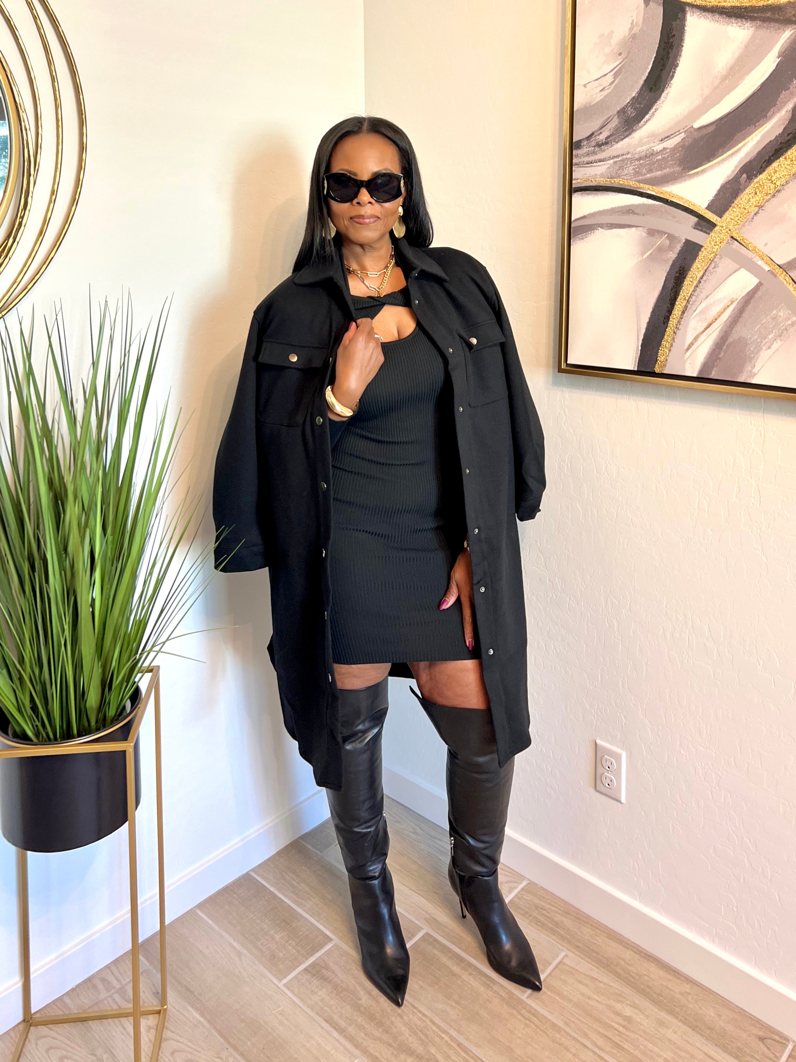 Oversized Utility Jacket (Black)