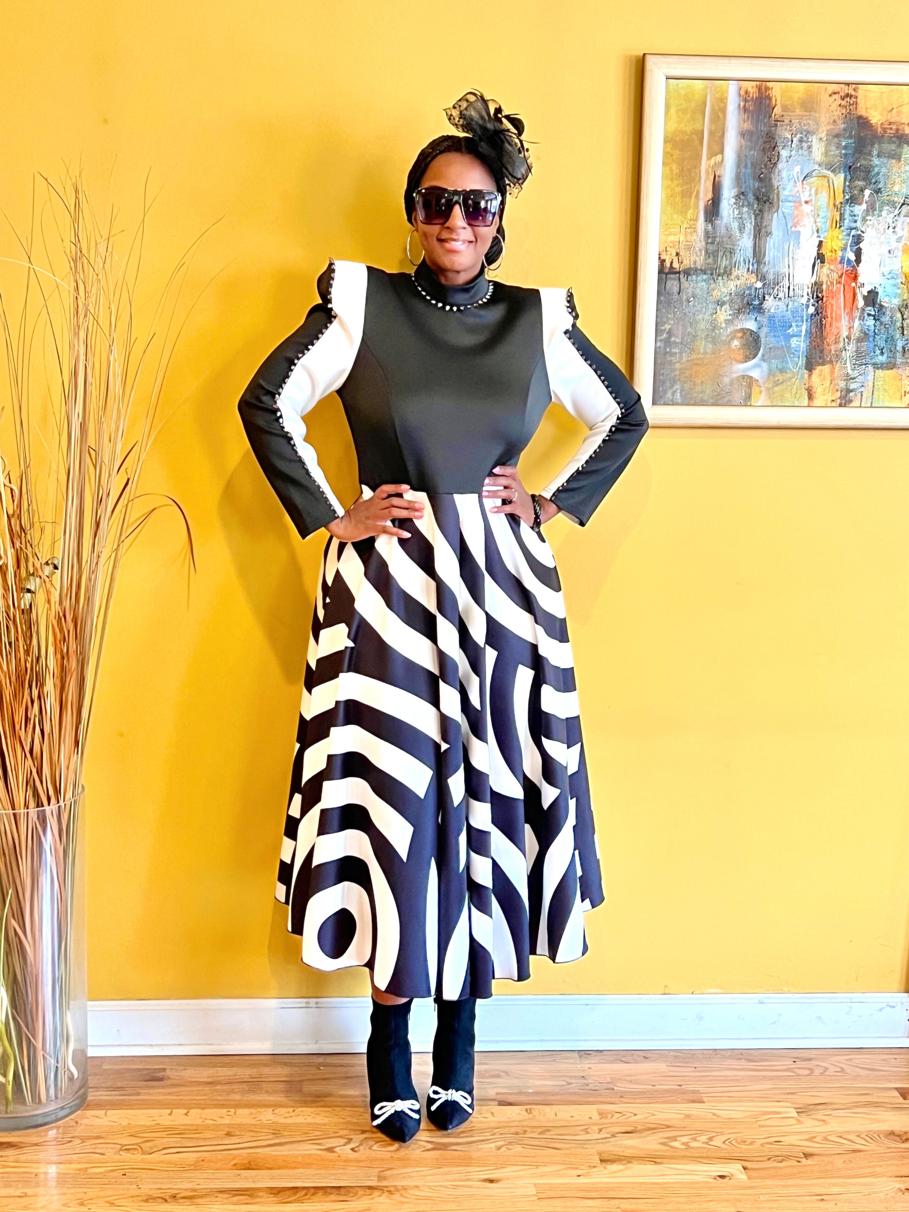 Geometric Elegance Dress