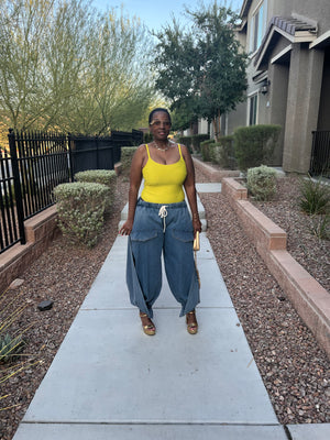 Urban Flow Draped Denim Pants