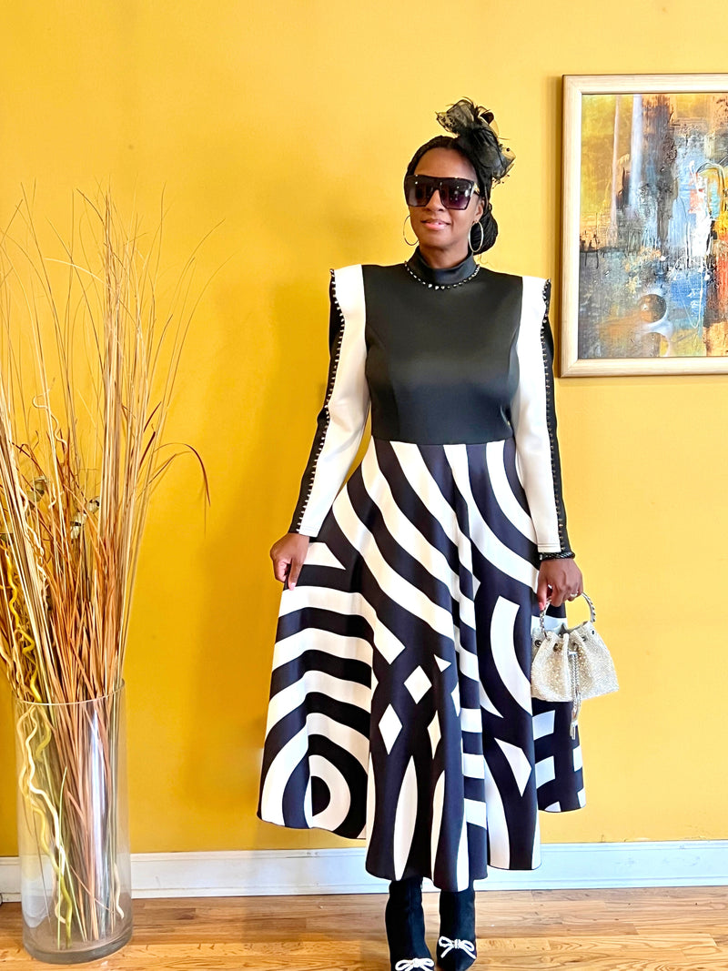Geometric Elegance Dress