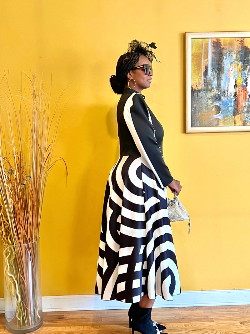 Geometric Elegance Dress