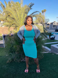 TANK MIDI DRESS (AQUA)