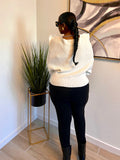 Ribbed Statement Sweater (White)
