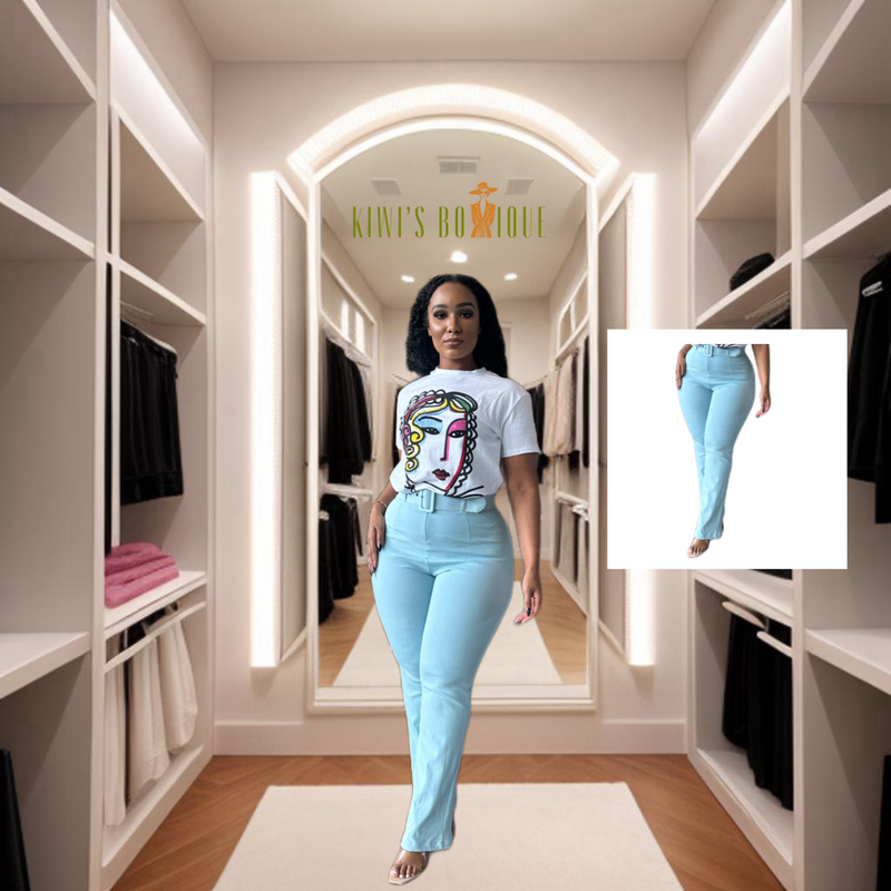 Sky Blue Flared Pants