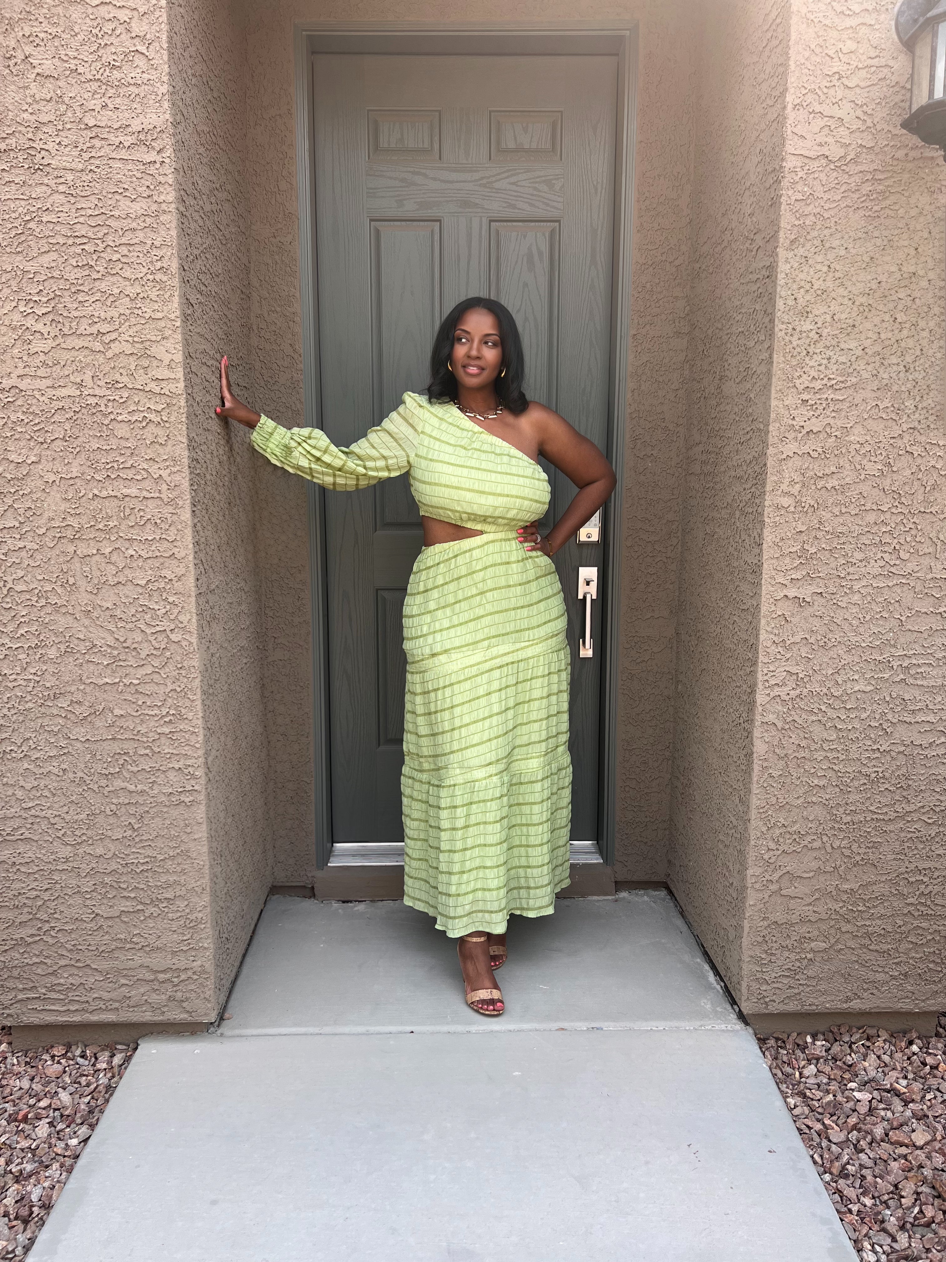 Lime Light One-Shoulder Maxi