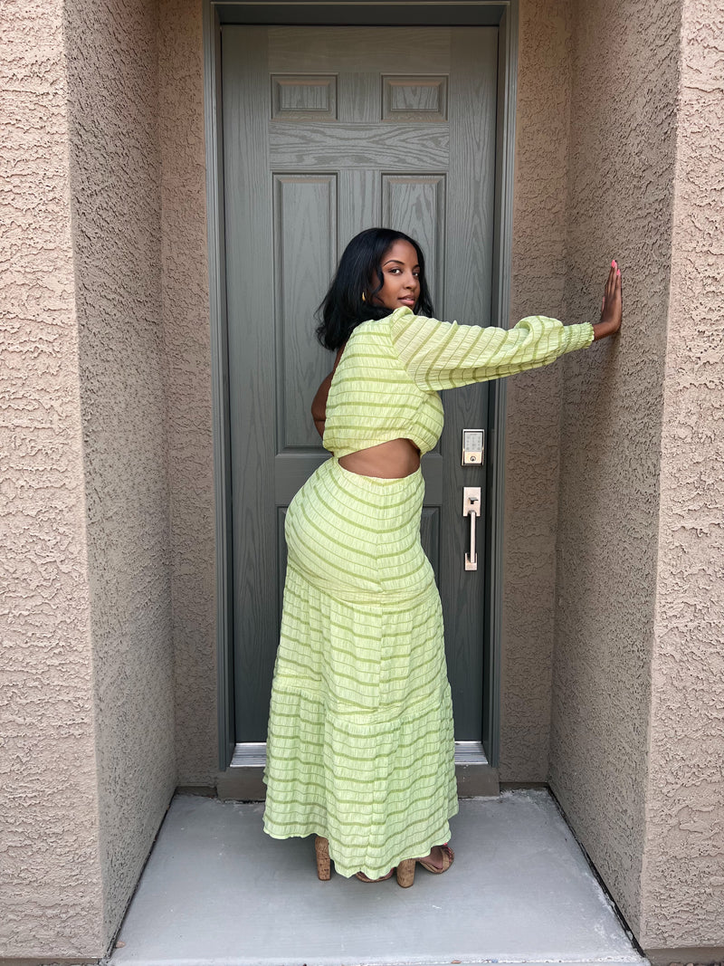Lime Light One-Shoulder Maxi