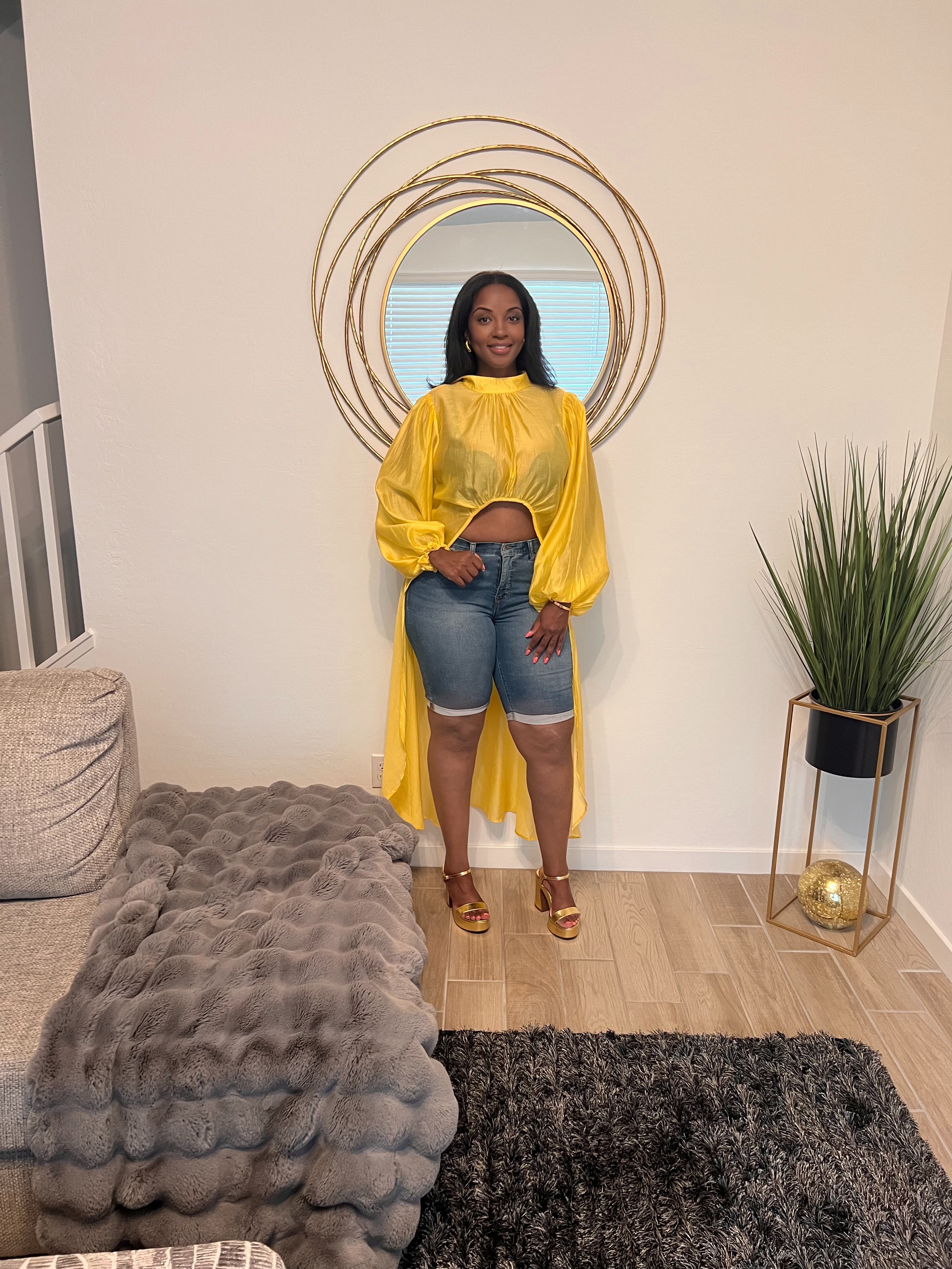 Golden Glow Drama Top