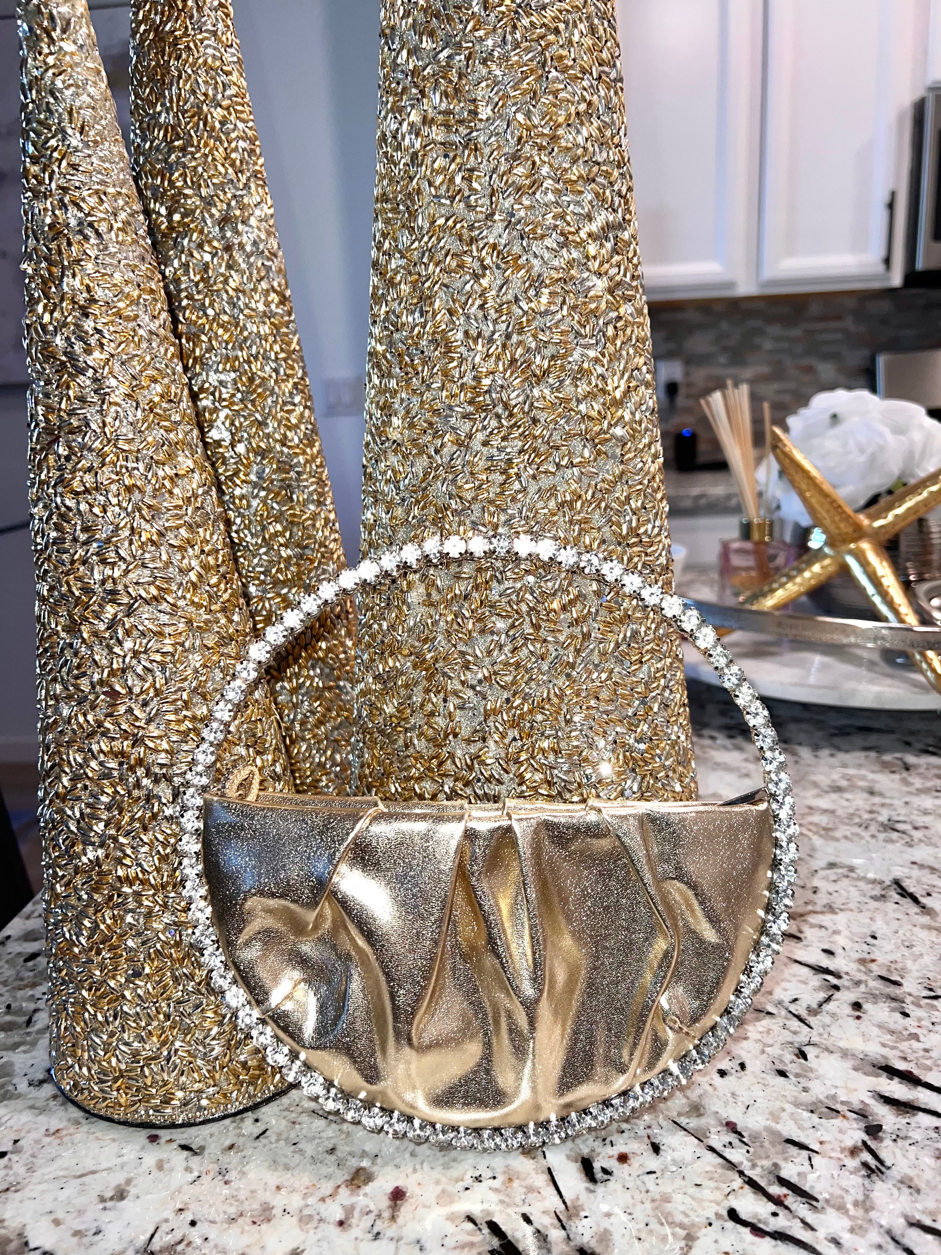 Golden Rhinestone Clutch