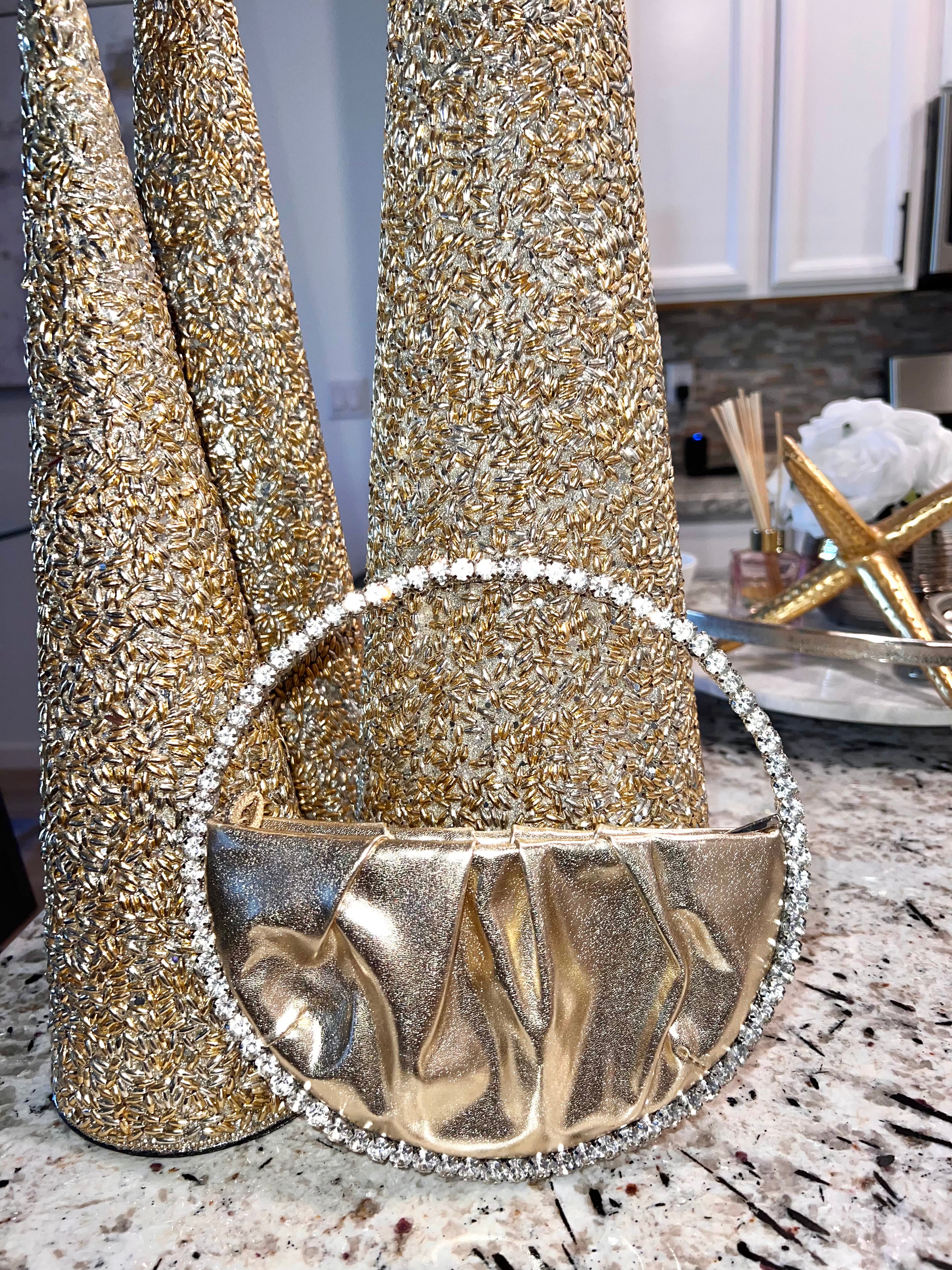 Golden Rhinestone Clutch
