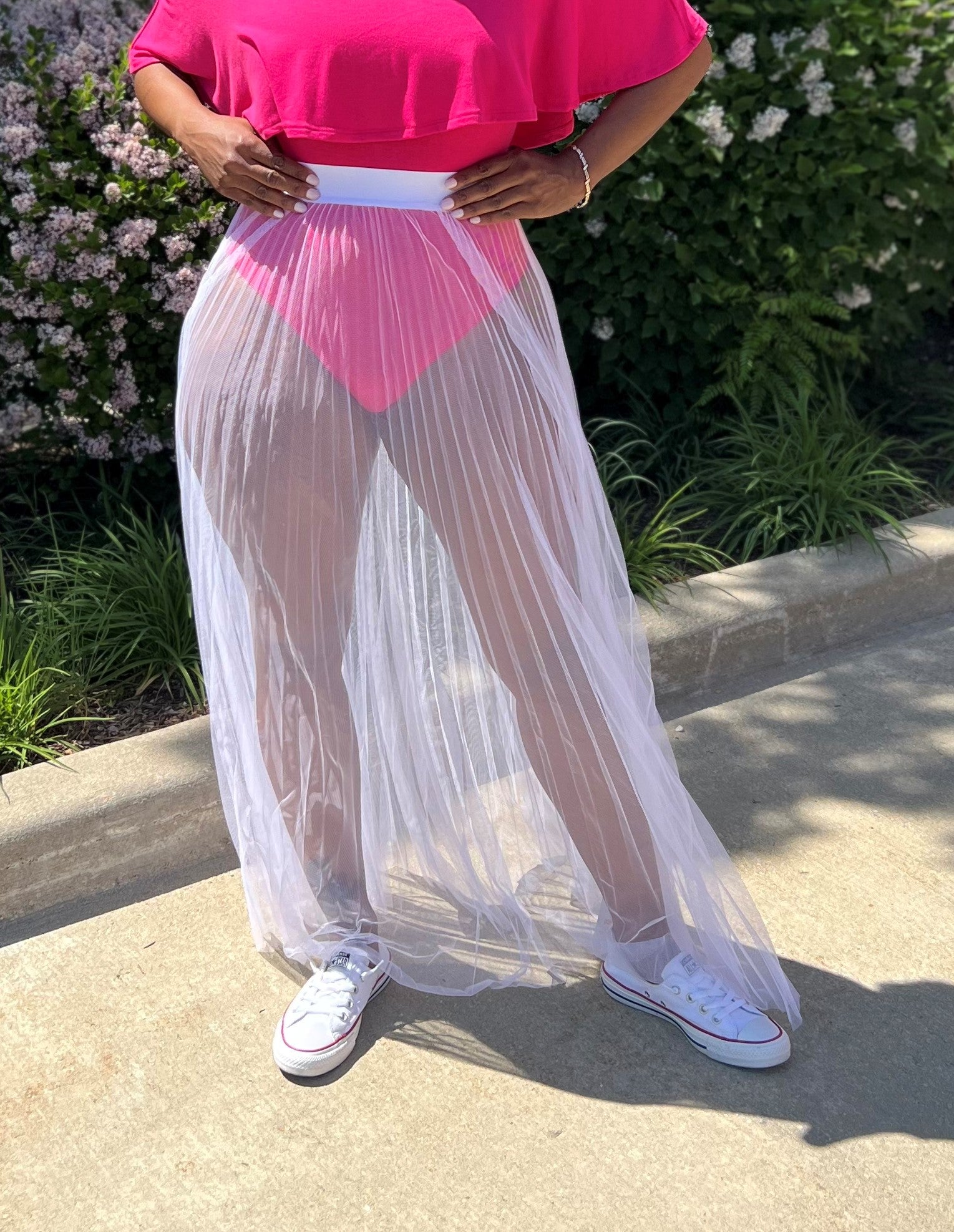 SHEER MAXI SKIRT (WHITE)