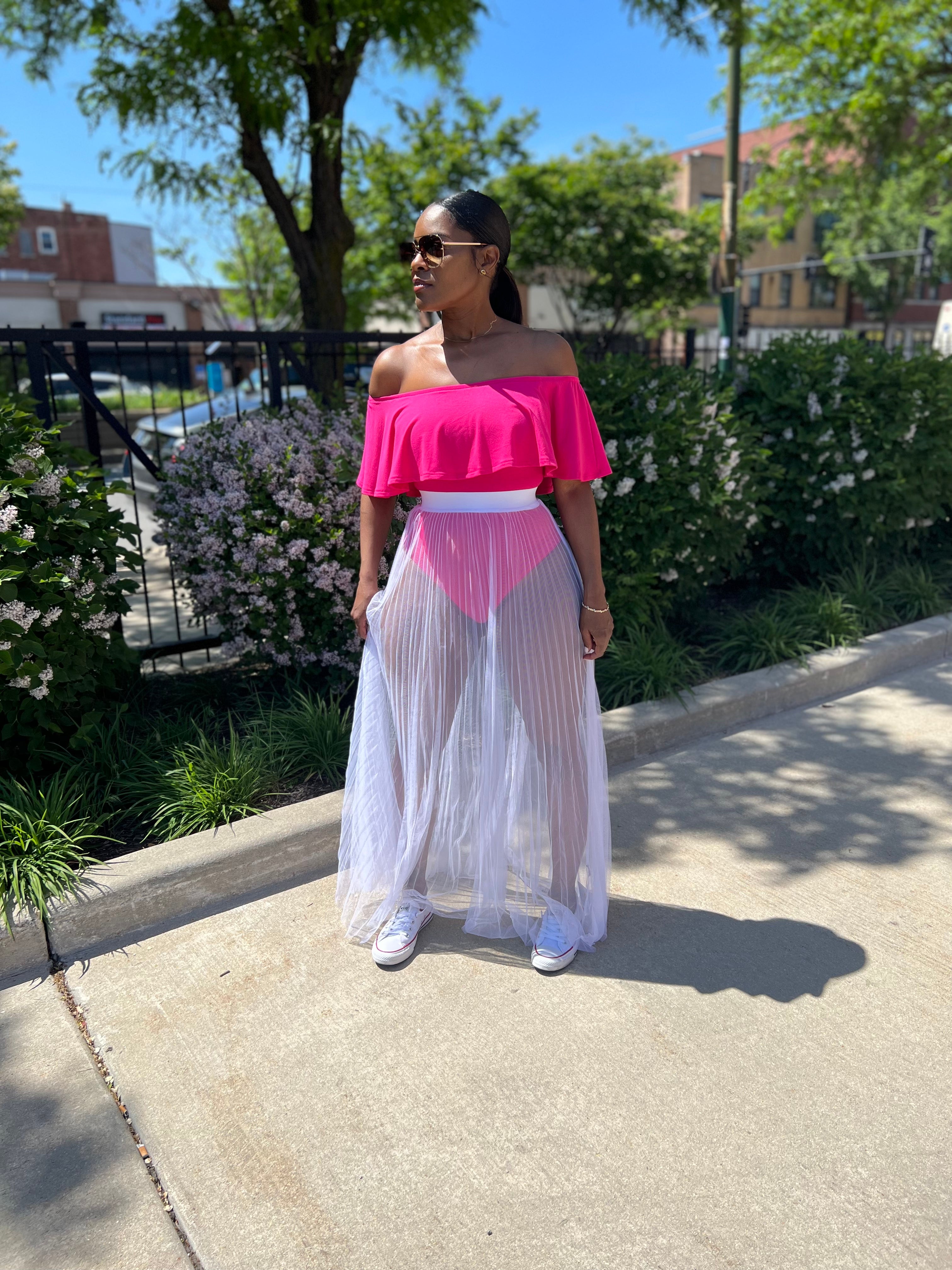 FLIRTY RUFFLE BODYSUIT (PINK)