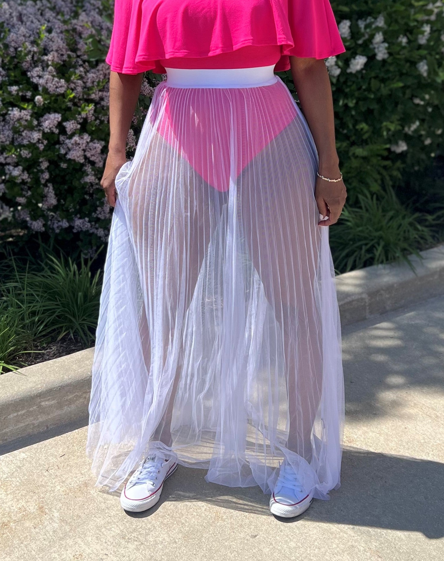 SHEER MAXI SKIRT (WHITE)