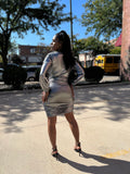 MIDNIGHT SPARKLE MIDI DRESS (SILVER) FINAL SALE