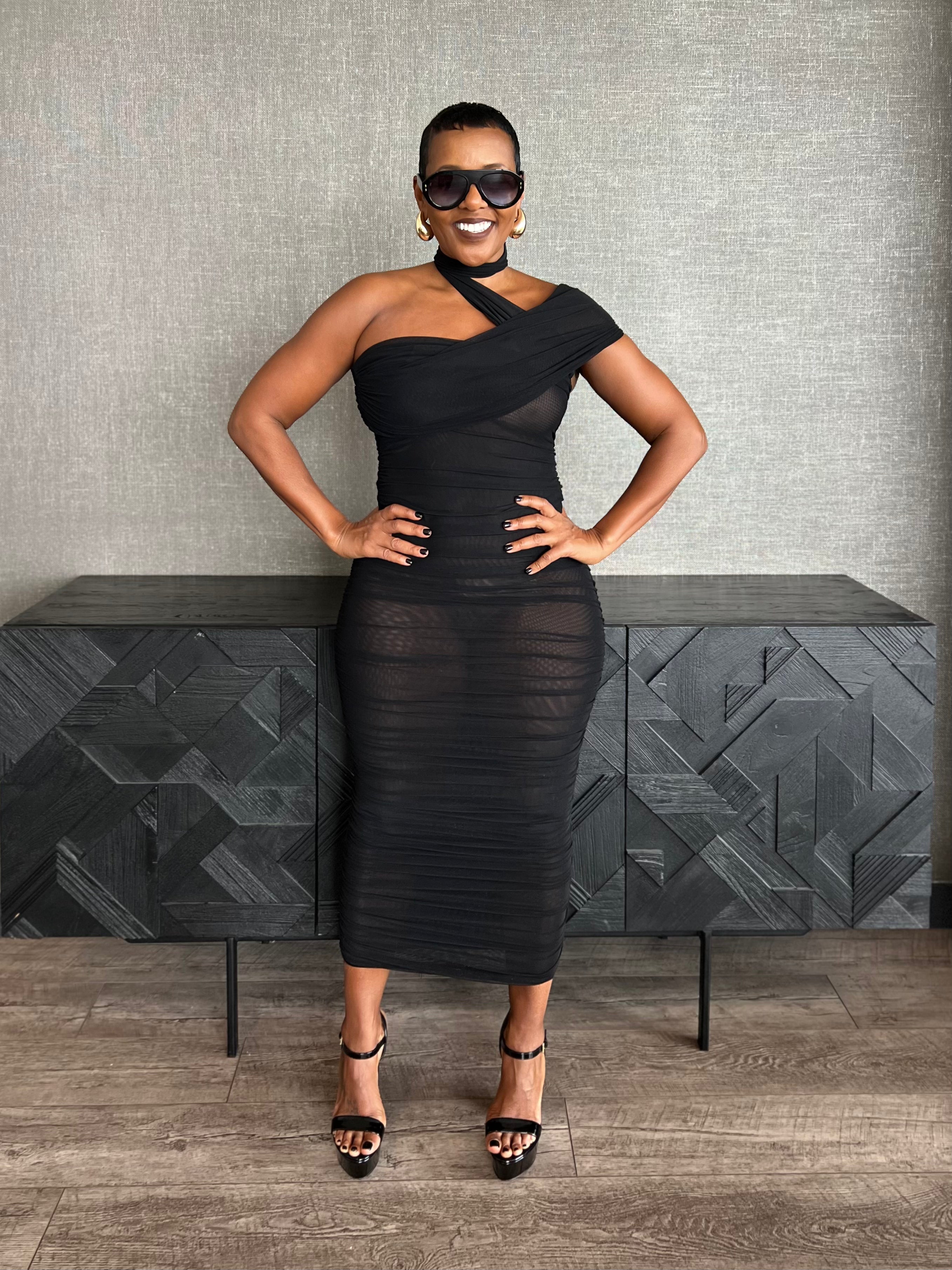 Crisscross Noir Dress