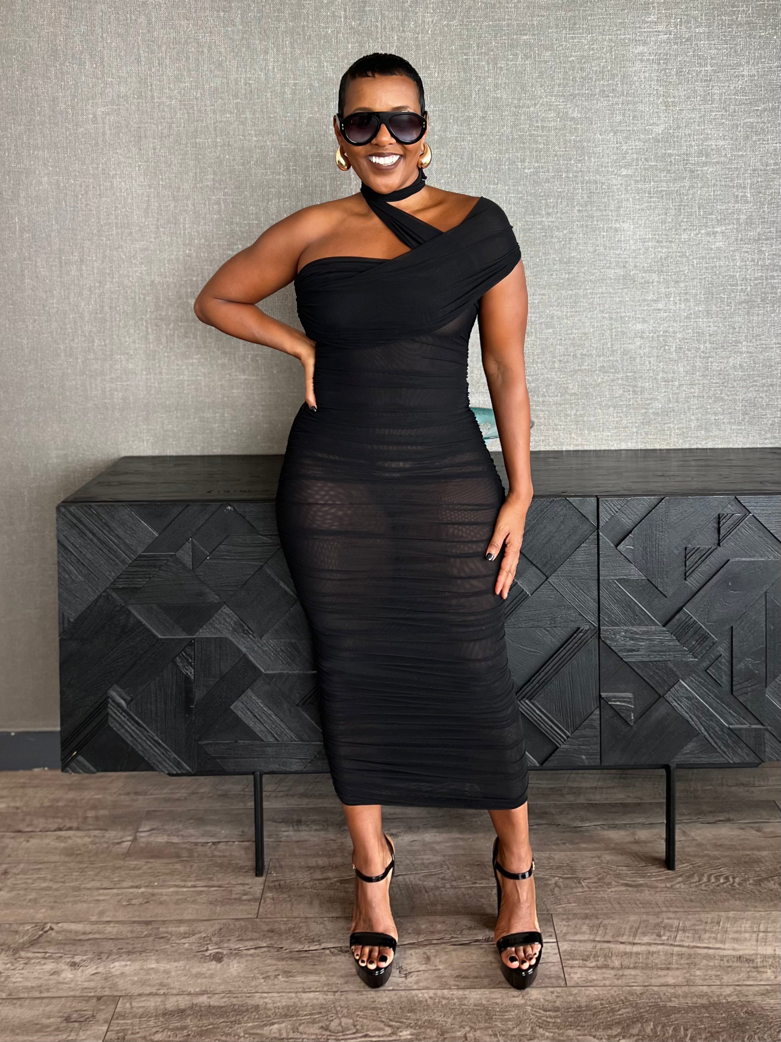 Crisscross Noir Dress