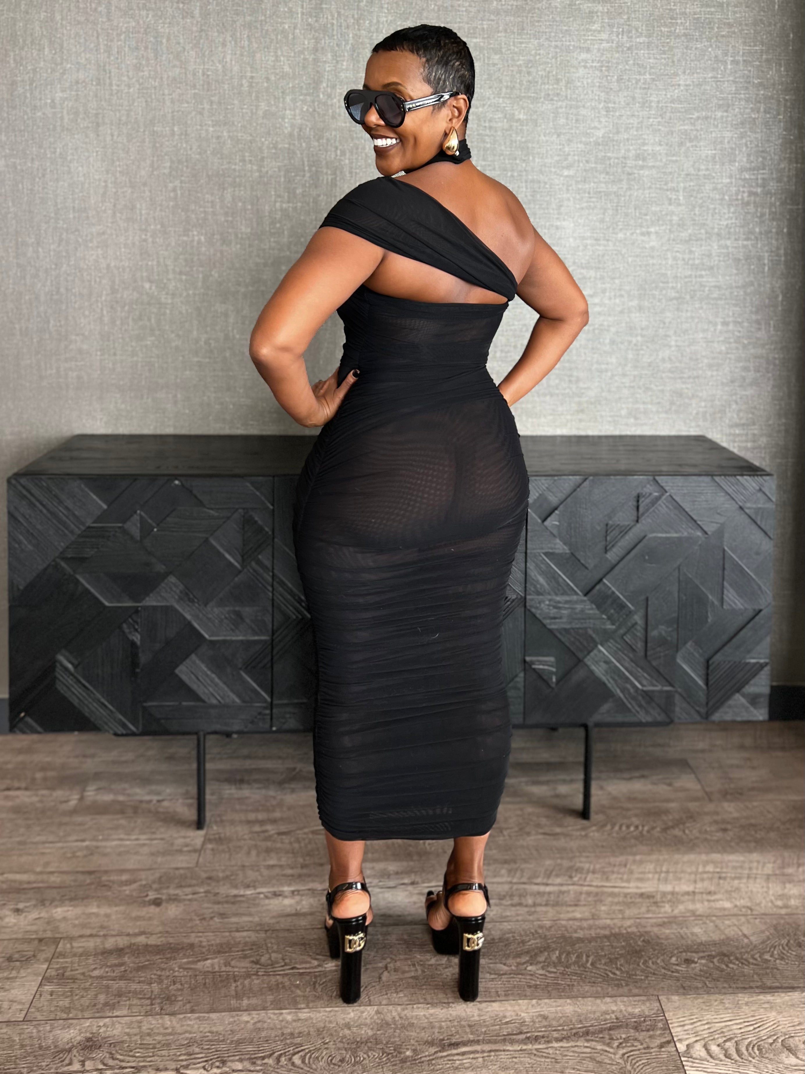 Crisscross Noir Dress