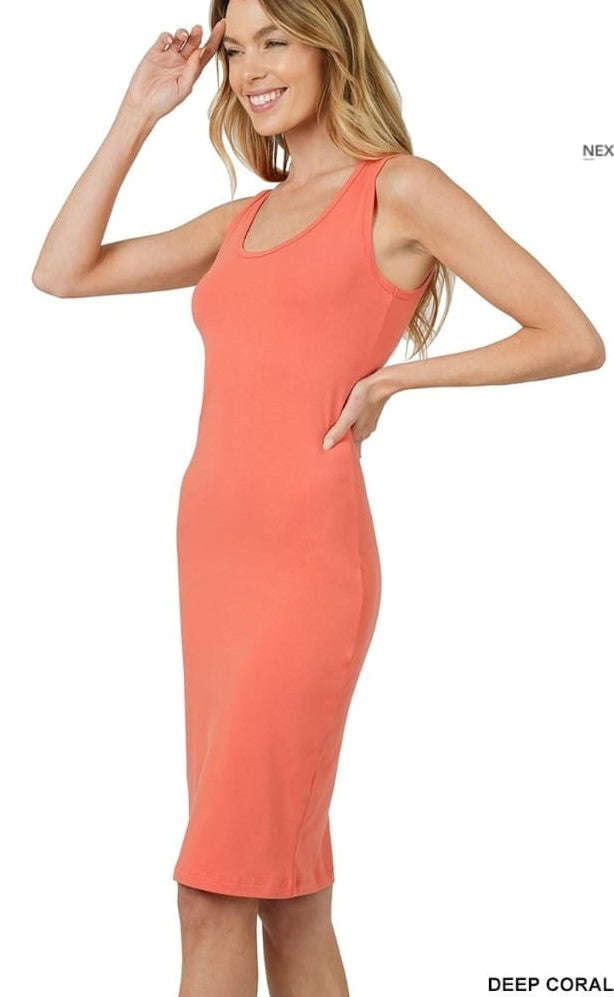 TANK MIDI DRESS (CORAL)