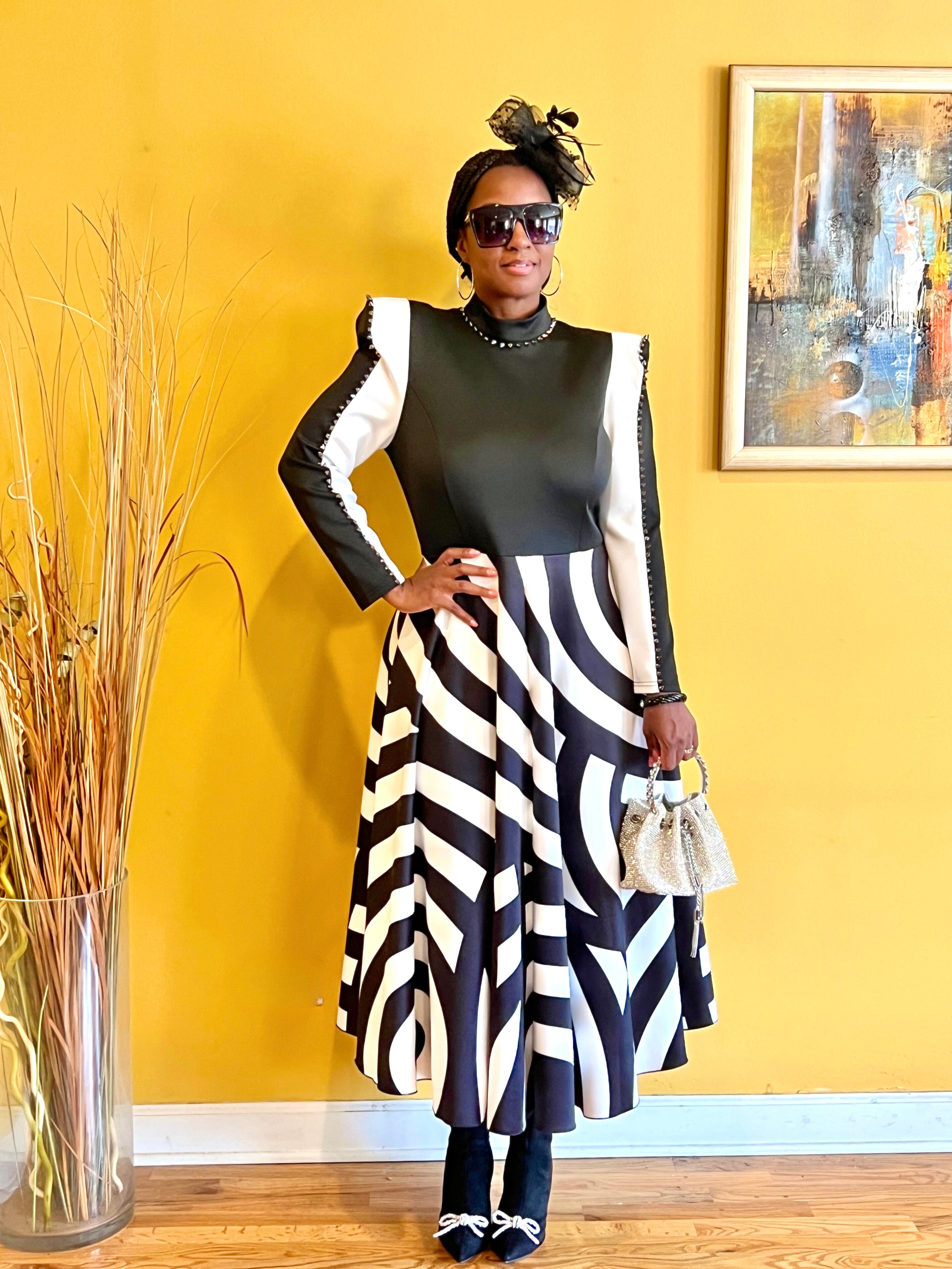 Geometric Elegance Dress