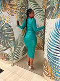 SEQUIN PARTY DRESS (Turquoise)