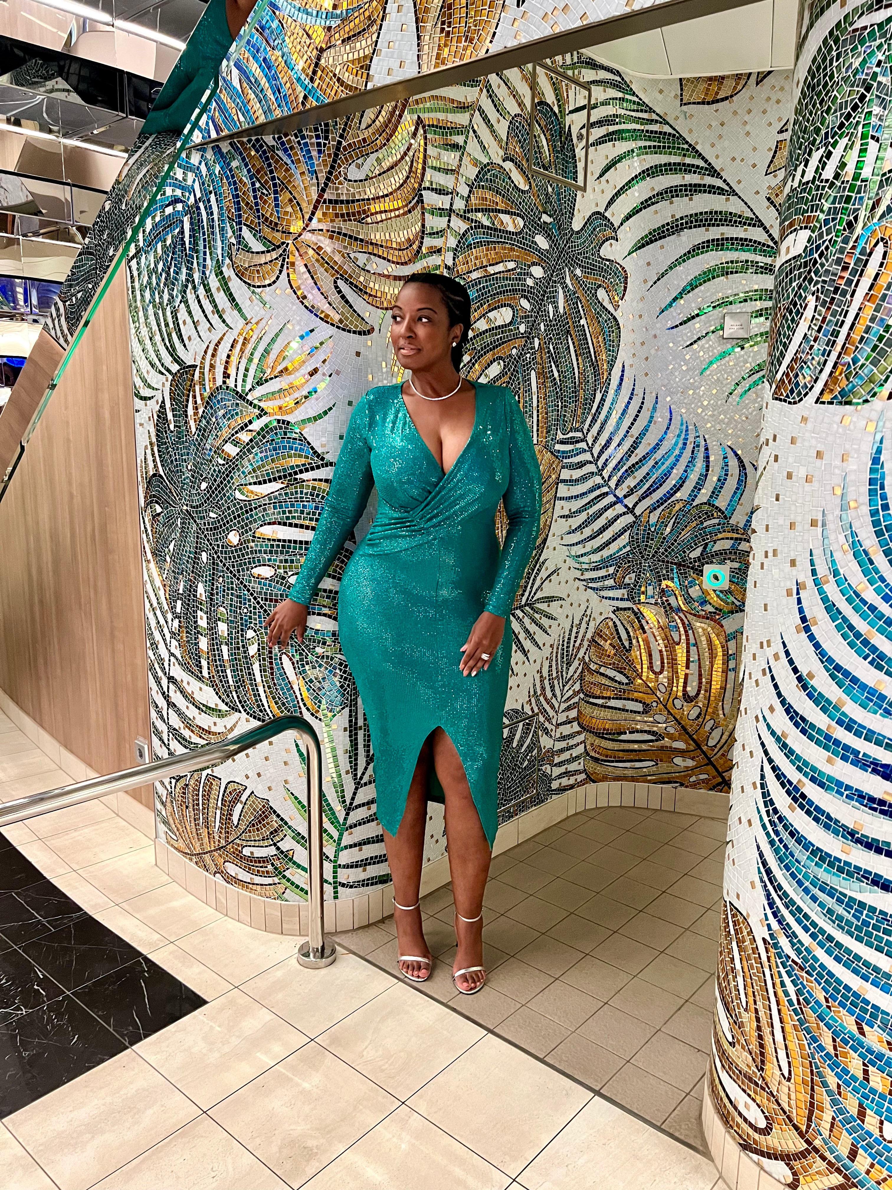 SEQUIN PARTY DRESS (Turquoise)