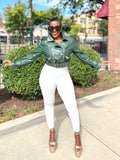 GREEN ENVY FAUX LEATHER JACKET