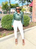 GREEN ENVY FAUX LEATHER JACKET