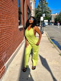 Vibrant Lime-Green Jumpsuit