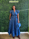 Royal Denim Dress