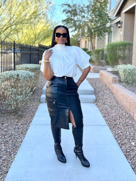 HOLIDAY ホリデイ PUFF SLEEVE HIGH-NECK TOPS 6D27EEF7-42A5-4C6D-BBB6-