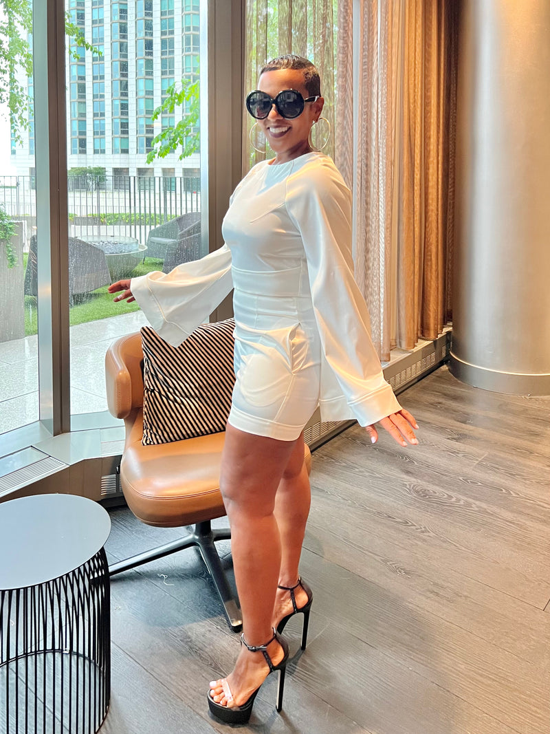 White Bell-Sleeve Set