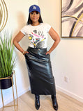 Spice Cargo Leather Skirt (Black)