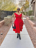 Diva Off-Shoulder Dress (Red)