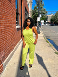 Vibrant Lime-Green Jumpsuit