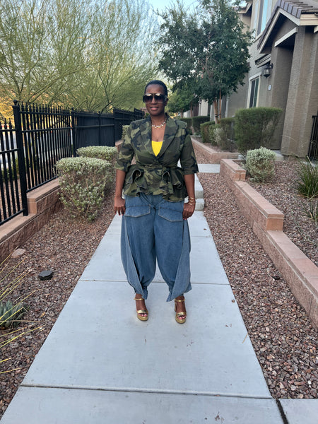 Command & Chic Camo Peplum Jacket – Kiwis Boutique Inc