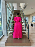 Hot Pink Pleats Dress