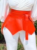 FAUX LEATHER SKIRT BELT (ORANGE)