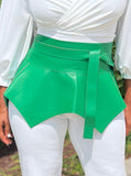 FAUX LEATHER SKIRT BELT (GREEN)