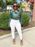 GREEN ENVY FAUX LEATHER JACKET