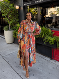 Abstract Multi-Color Dress