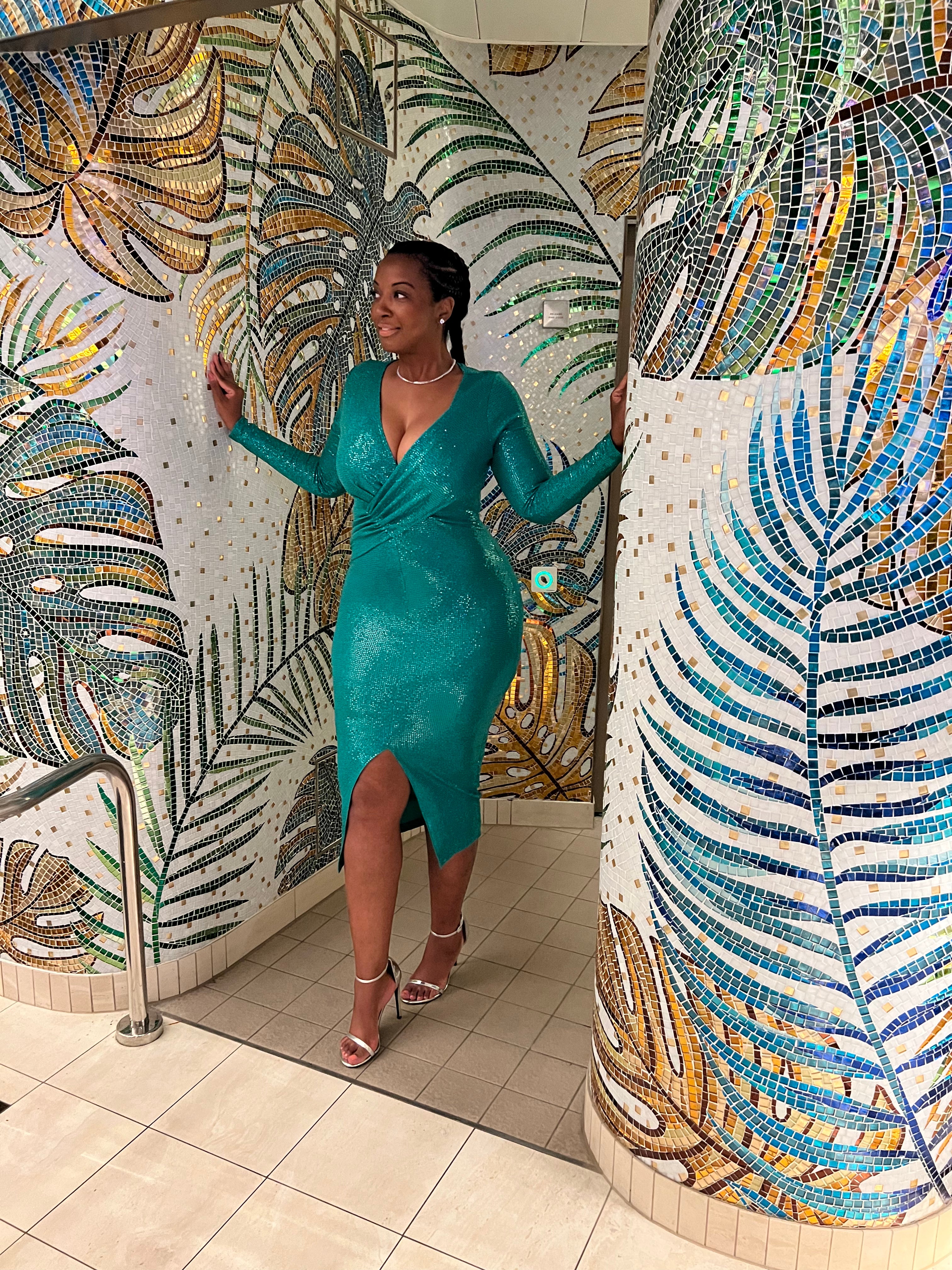 SEQUIN PARTY DRESS (Turquoise)